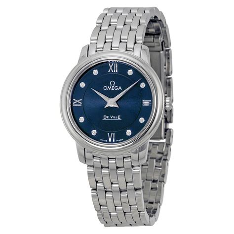 omega ladies watch blue face